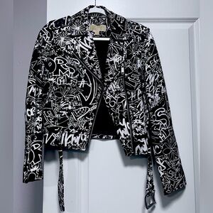 Michael Kors graffiti leather jacket